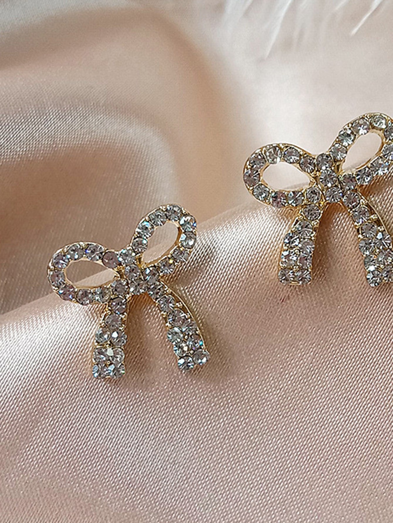 Rhinestone Bow Earrings