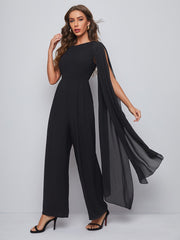 Mulvari Extra Long Sleeve Wide Leg Jumpsuit