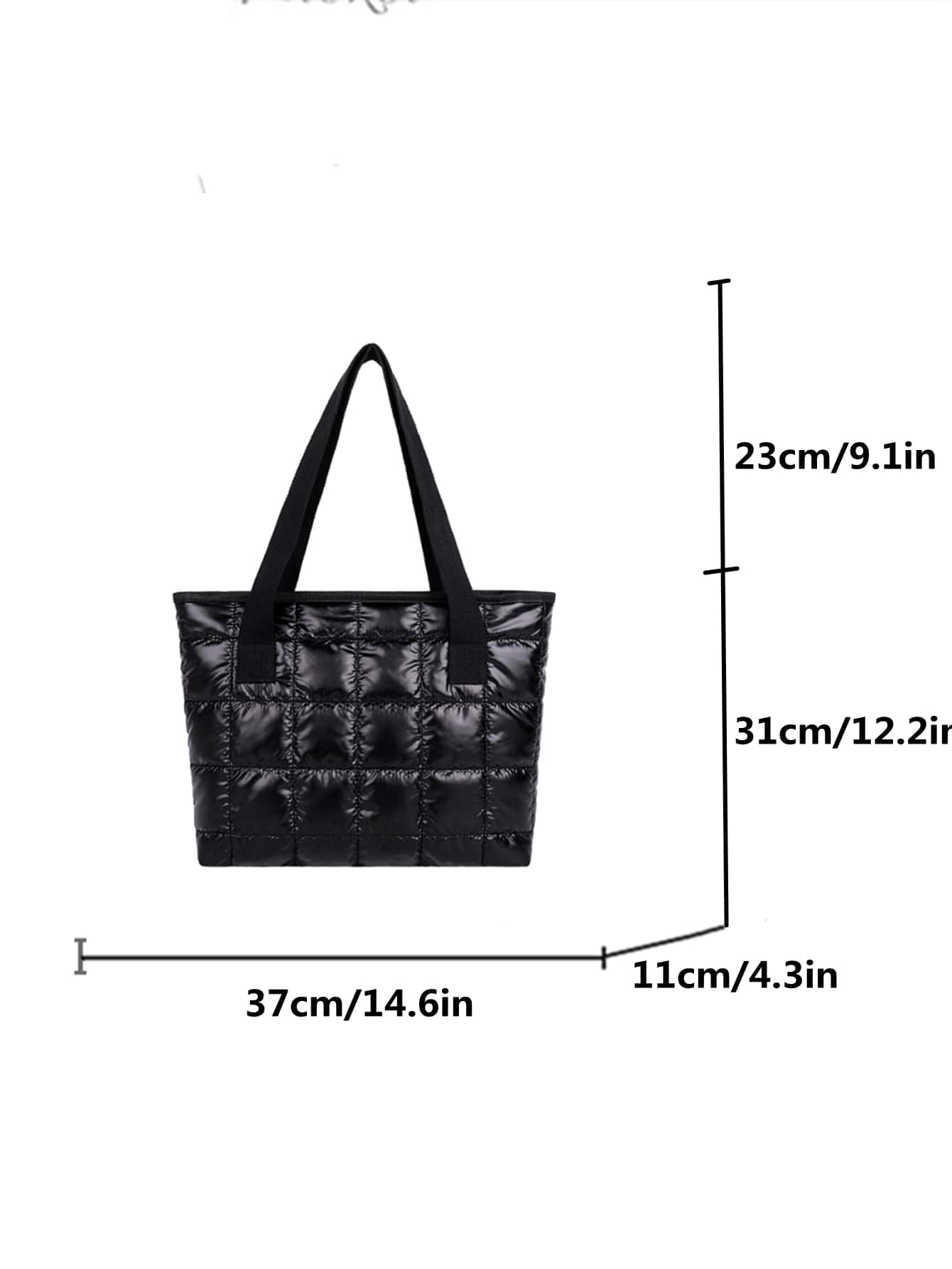 1 Piece Simple Embroidery Line Square Tote Bag Zipper Opening Double Handle Shoulder Bag Suitable for Women's Daily Casual Use