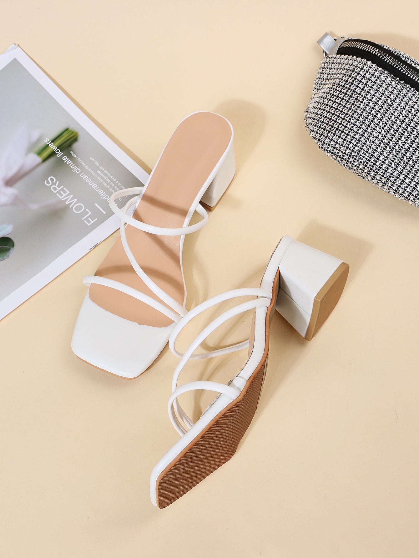 Women Minimalist Chunky Heeled Mule Sandals, Elegant Summer Heeled Sandals