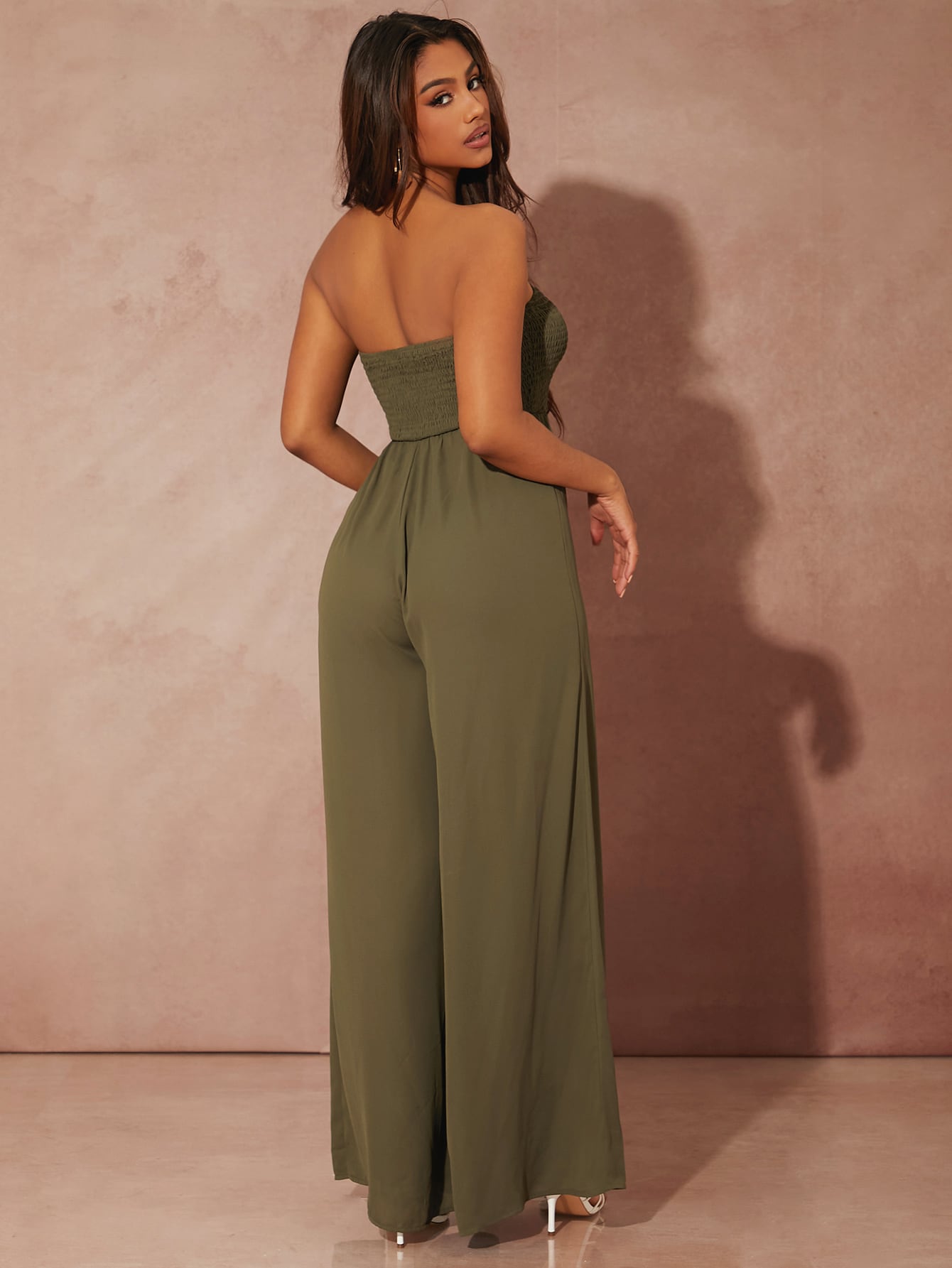 SXY Solid Wide Leg Tube Jumpsuit