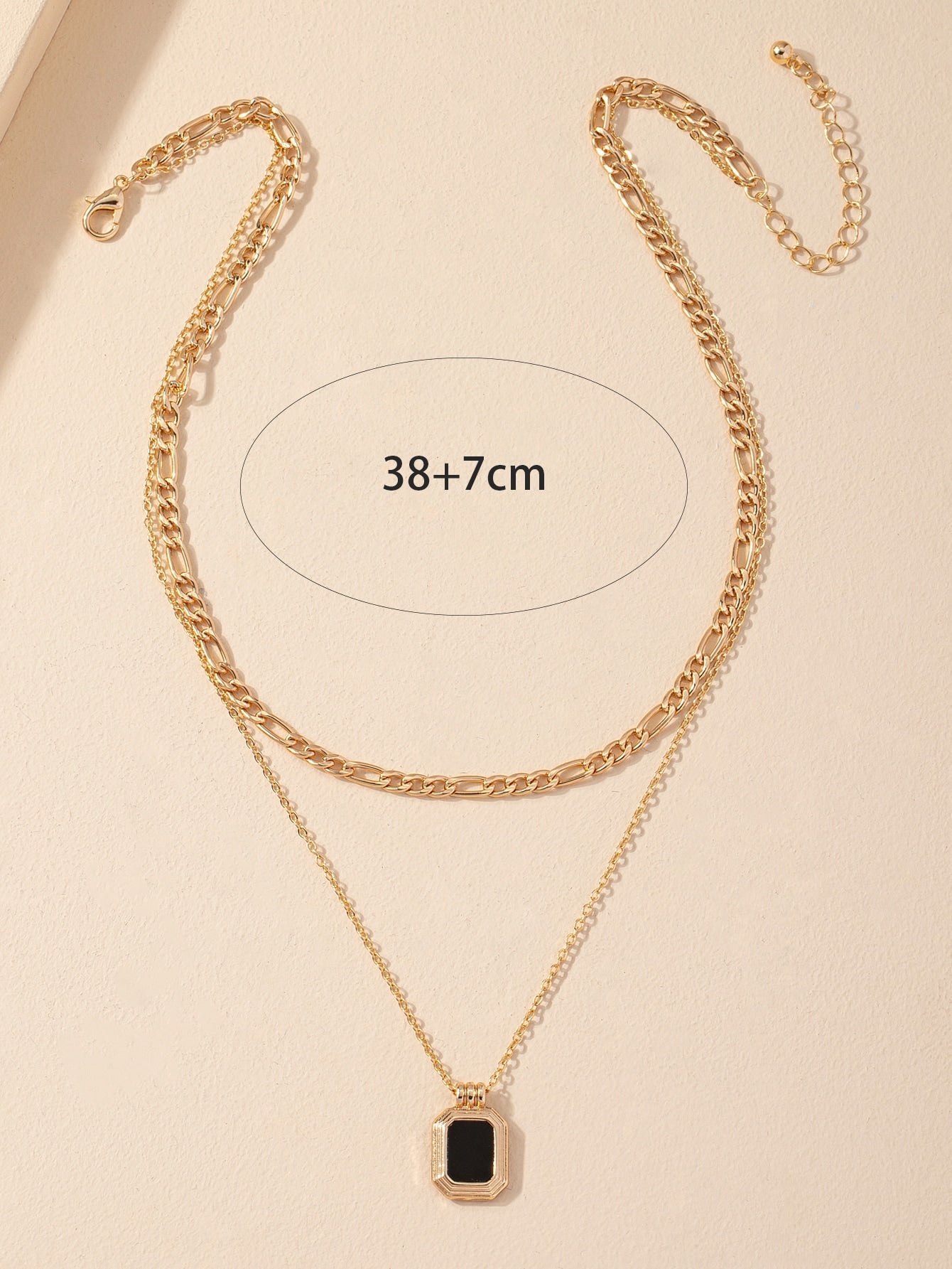 Geometric Charm Layered Necklace