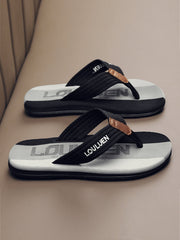 Men Letter Graphic Flip Flops