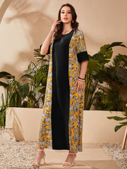 Najma Paisley Print Flounce Sleeve Kaftan