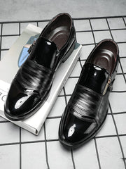 Men Zipper Detail Penny Loafers