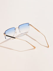 Ombre Lens Rimless Fashion Glasses for a Trendy Vintage Look