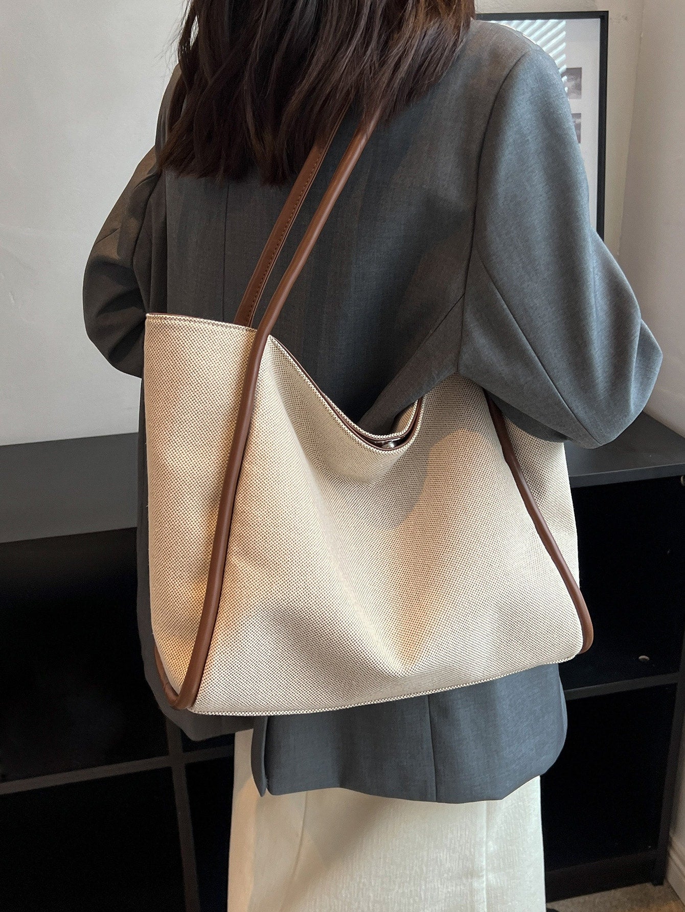 Women's Colorblocking Single Shoulder Tote Bag