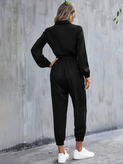 LUNE Button Front Belt Jumpsuit