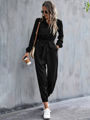 LUNE Button Front Belt Jumpsuit