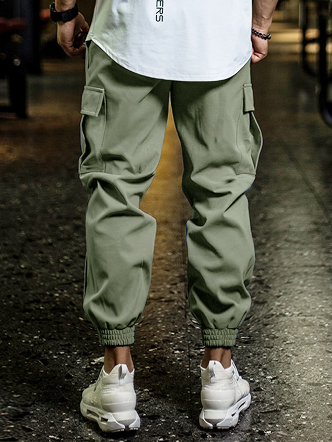 Manfinity Homme Men Flap Pocket Side Drawstring Waist Cargo Pants