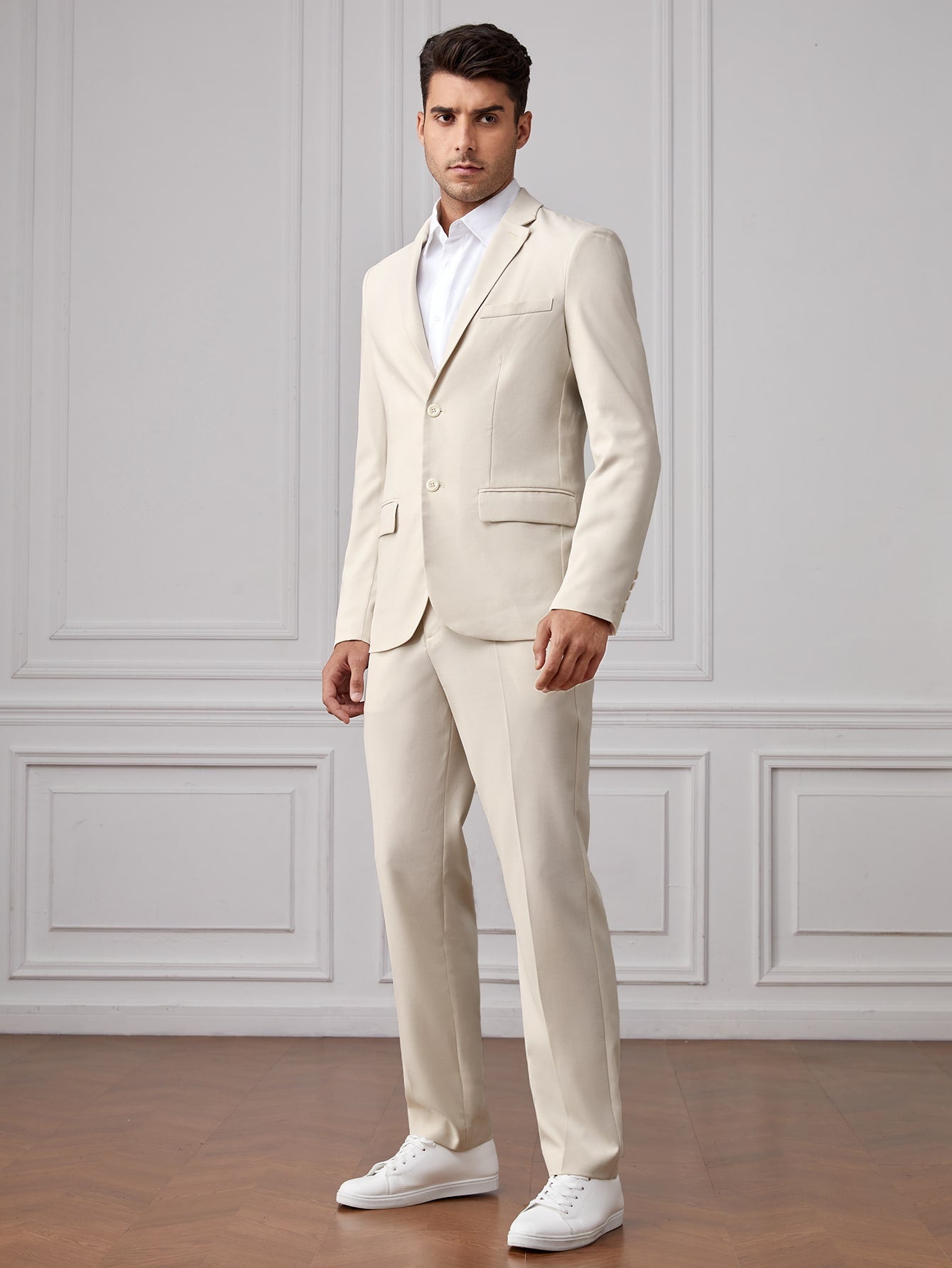 Manfinity Mode Men Single Breasted Blazer & Pants Suit Set