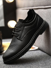 Men Minimalist Lace-up Front Oxford Shoes PU Formal Shoes