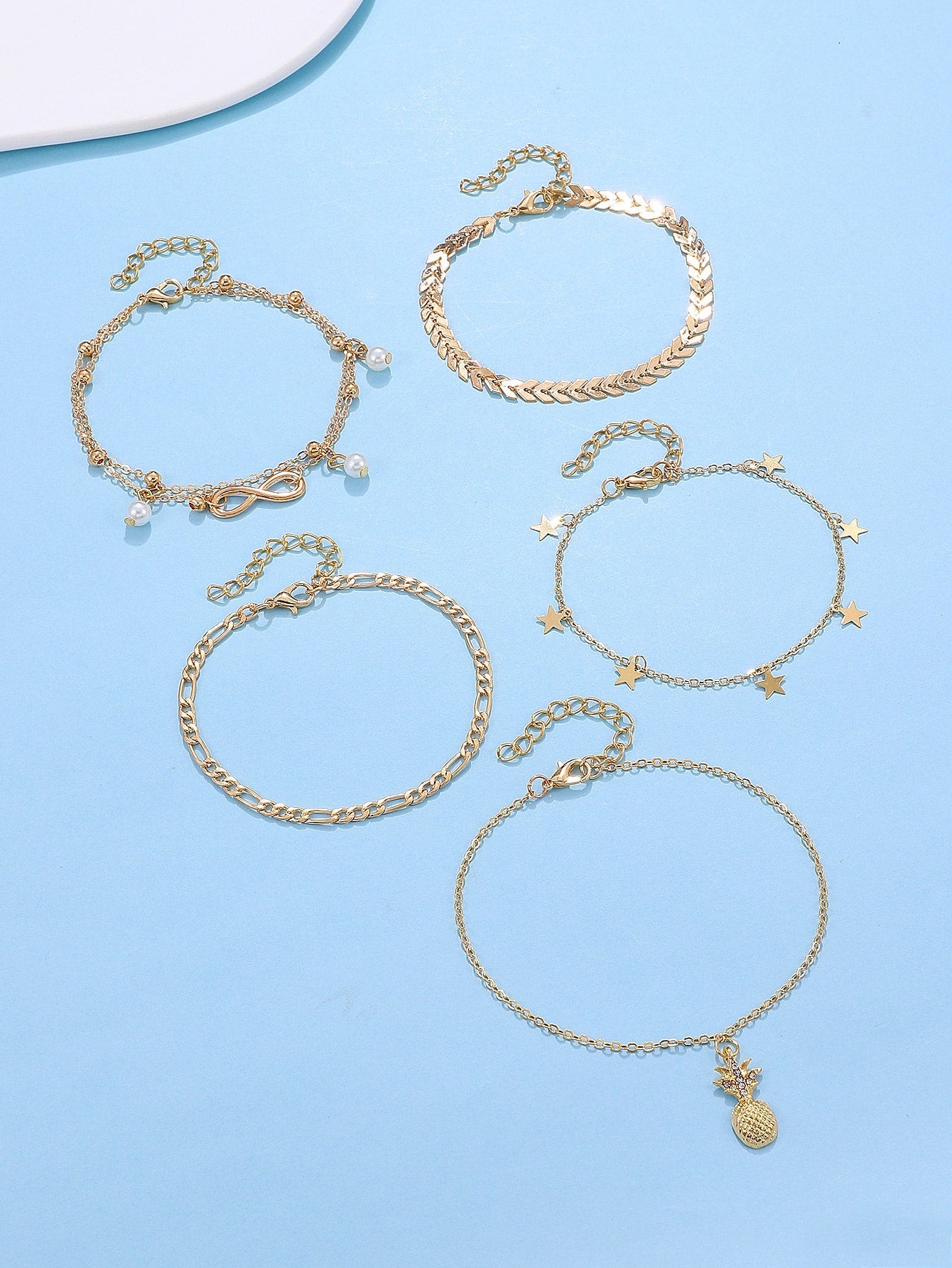 5pcs Star Charm Anklet