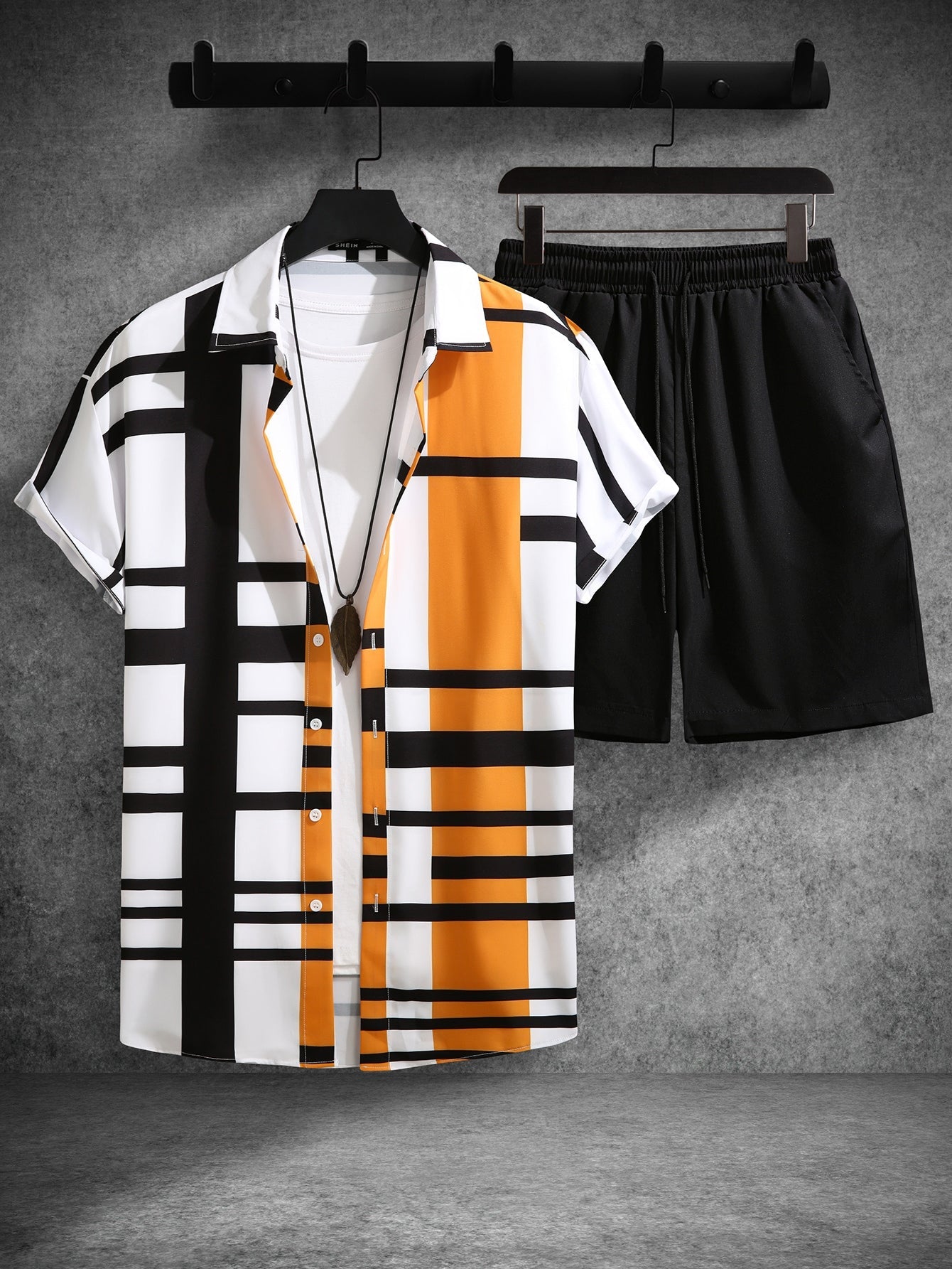 Manfinity Homme Men's Striped Contrasting Two-piece Set