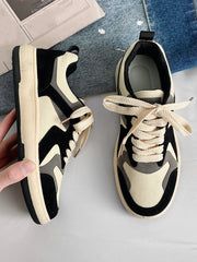 Men Colorblock Lace-up Front Skate Shoes