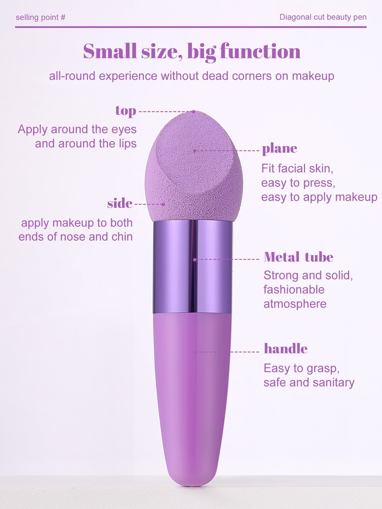 1pc Foundation Makeup Sponge Blender With Handle, Multifunctional Beauty Mixing Tool Cosmetic Puff Mushroom Cosmetics Egg Puff Make Up Sponge Brush