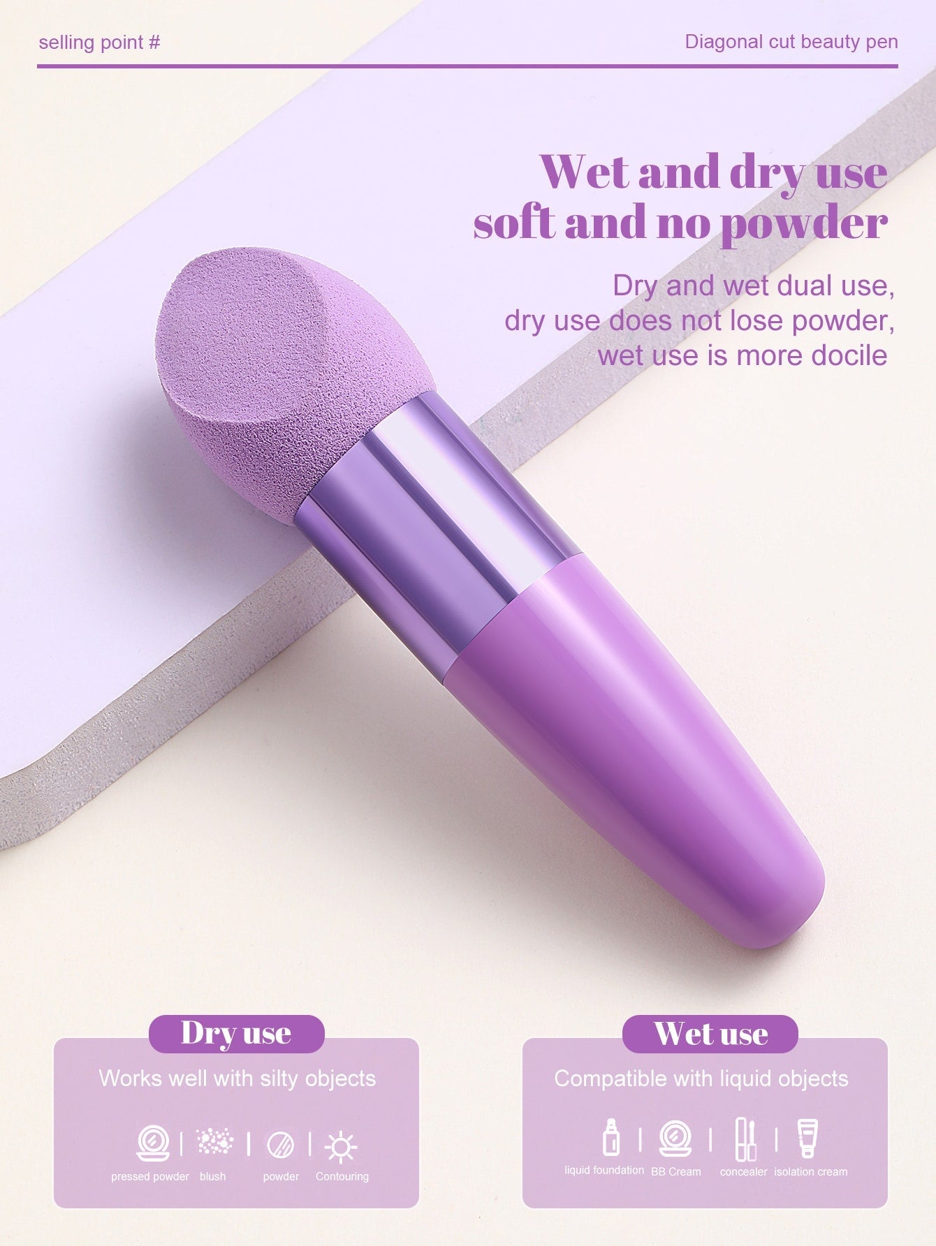 1pc Foundation Makeup Sponge Blender With Handle, Multifunctional Beauty Mixing Tool Cosmetic Puff Mushroom Cosmetics Egg Puff Make Up Sponge Brush