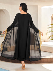 Najma Contrast Lace Kaftan Dress