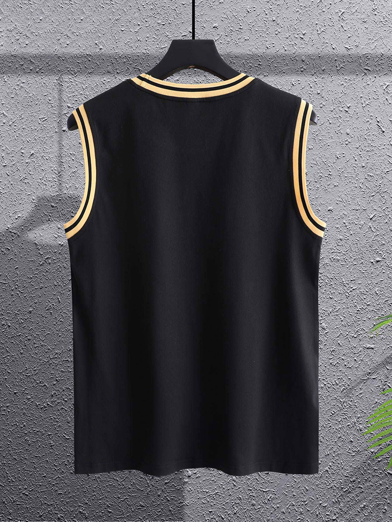 Manfinity Sporsity Men Letter Graphic Striped Trim Basketball Jersey