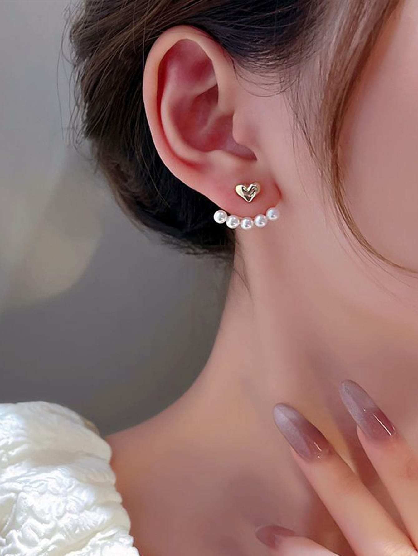 1pair Fashionable Rhinestone & Pearl Pendant Earrings For Women, Stylish Jewelry Accessories