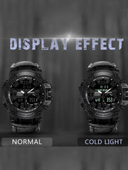 G-style Sport Watch For Men, Waterproof, Led Electronic Watch With Compass, Thermometer, Quartz Wristwatch, For Outdoor Camping