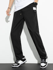 Manfinity Hypemode Men Letter Patched Detail Drawstring Waist Pants