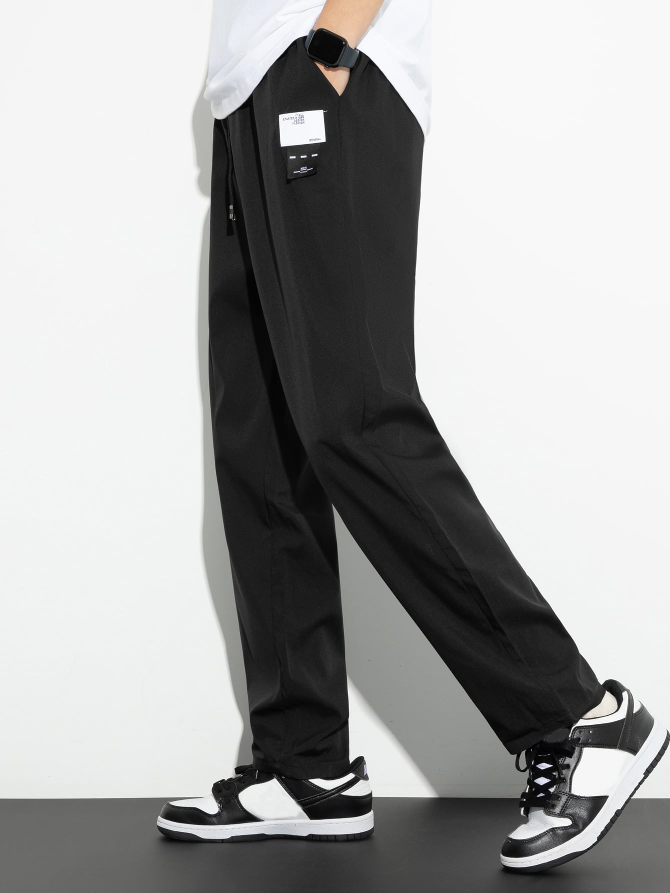 Manfinity Hypemode Men Letter Patched Detail Drawstring Waist Pants