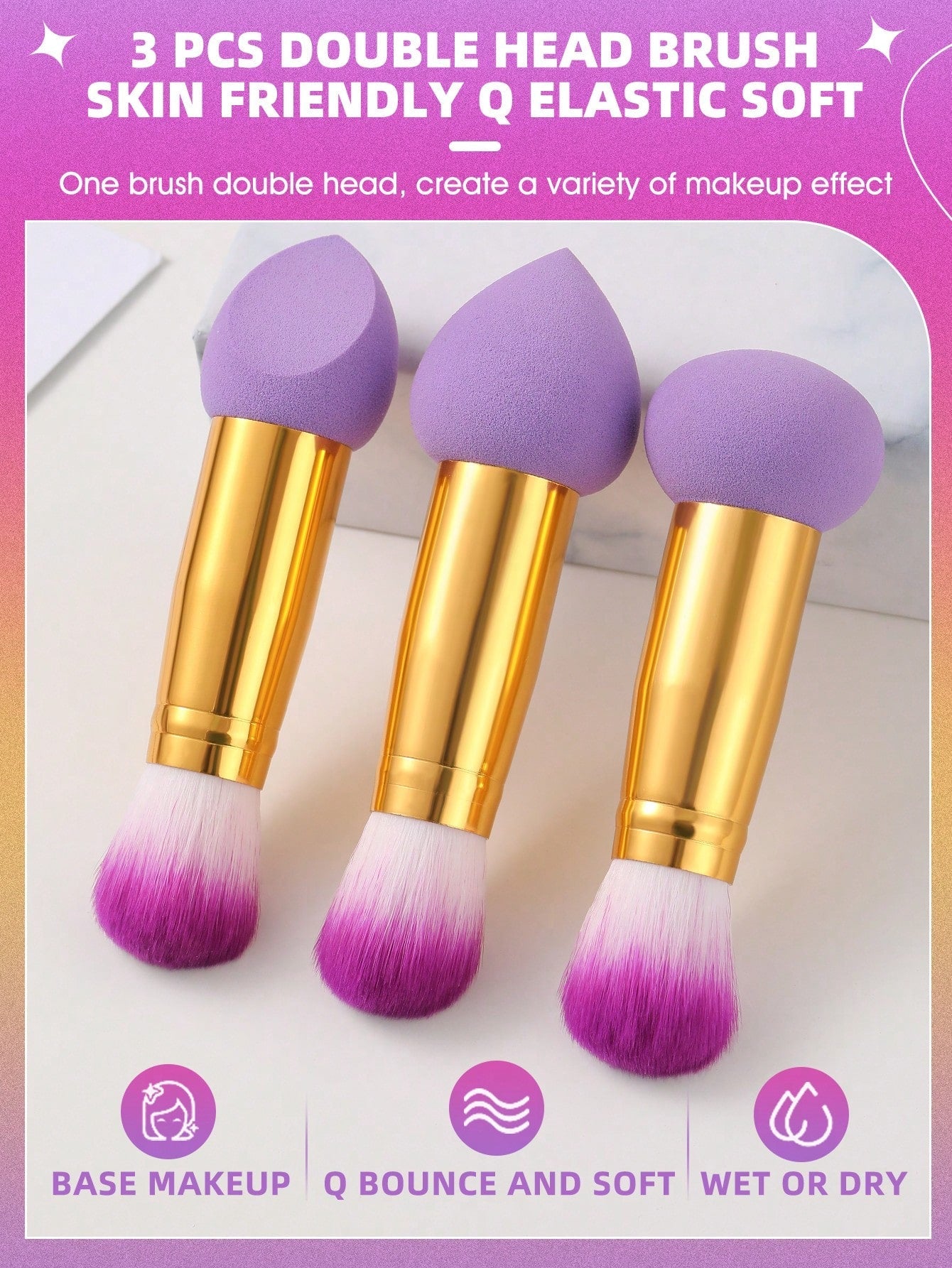 3pcs multi-function makeup tool Makeup brush sponge