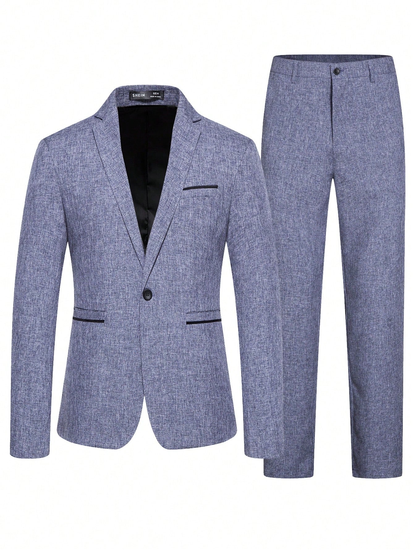 Manfinity Mode Men Space Dye Single Button Blazer & Pants Set