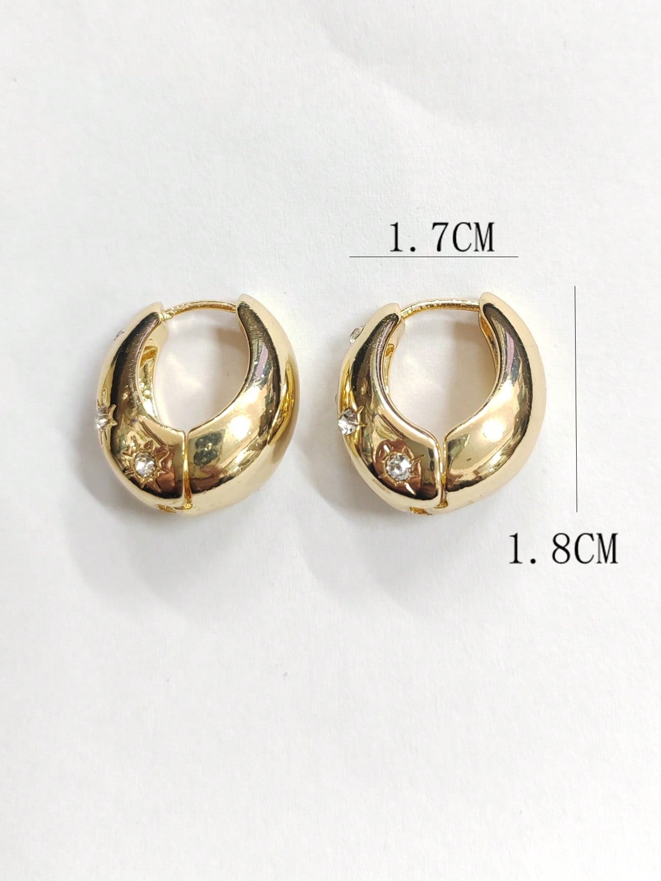 1pair Fashion Rhinestone Decor Earrings For Women For Daily Decoration Dating Gift