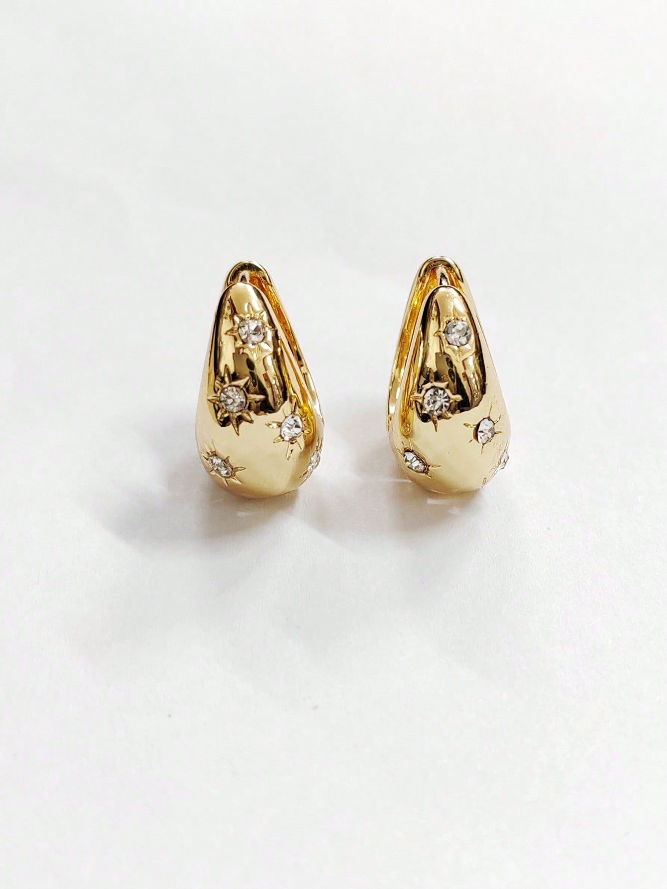 1pair Fashion Rhinestone Decor Earrings For Women For Daily Decoration Dating Gift