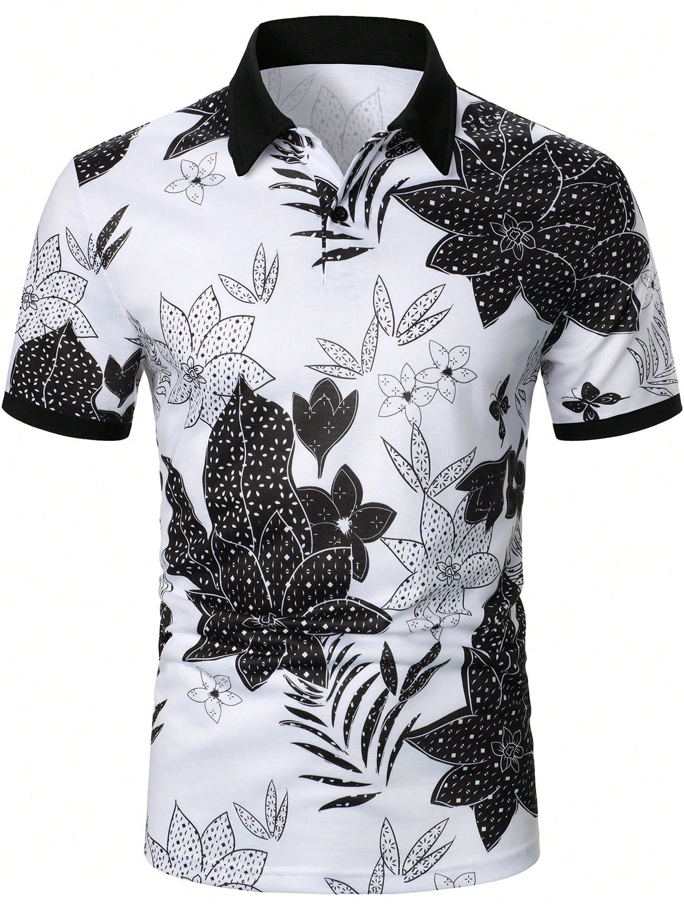 Manfinity RSRT Men Floral Print Polo Shirt