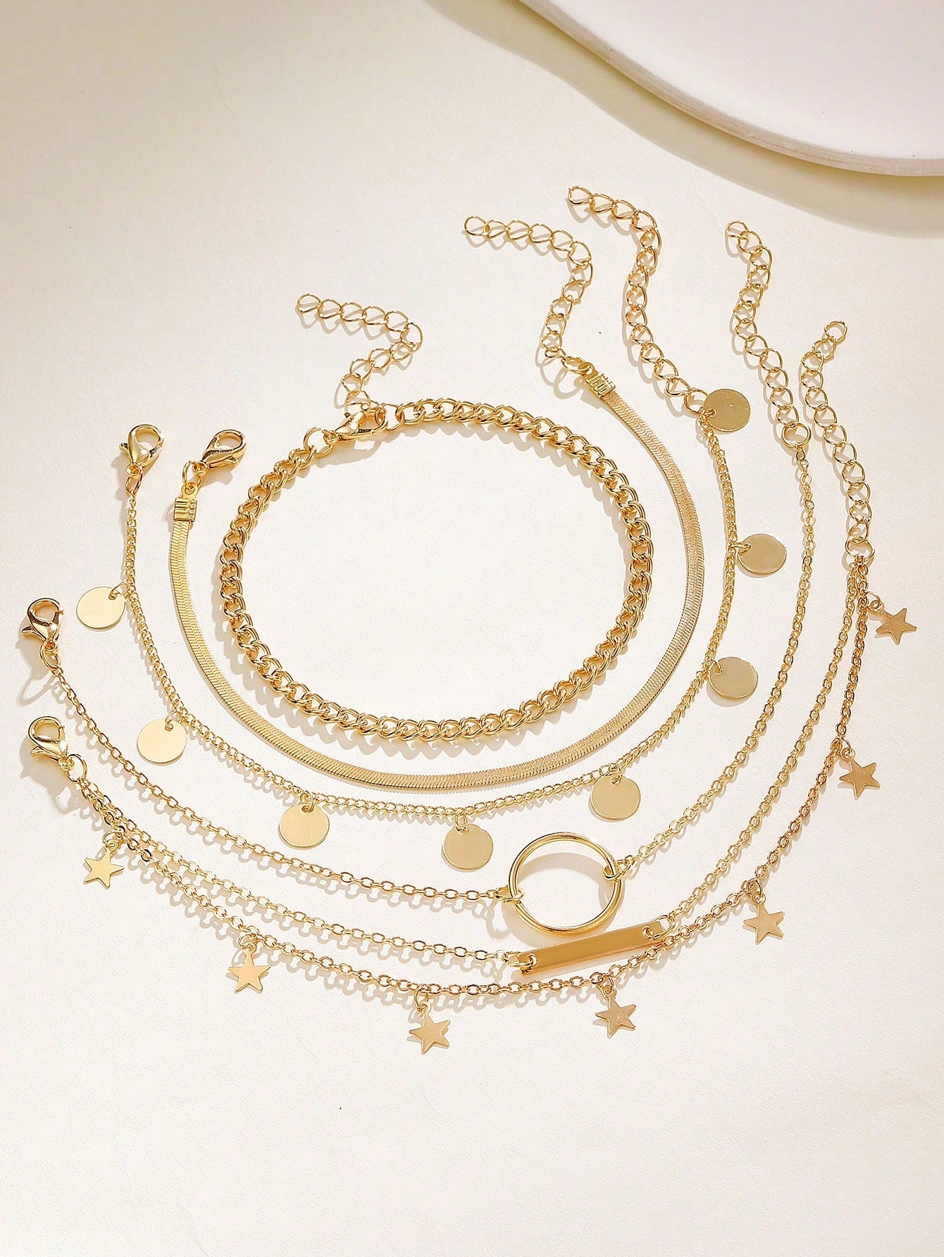 5pcs Star Charm Anklet