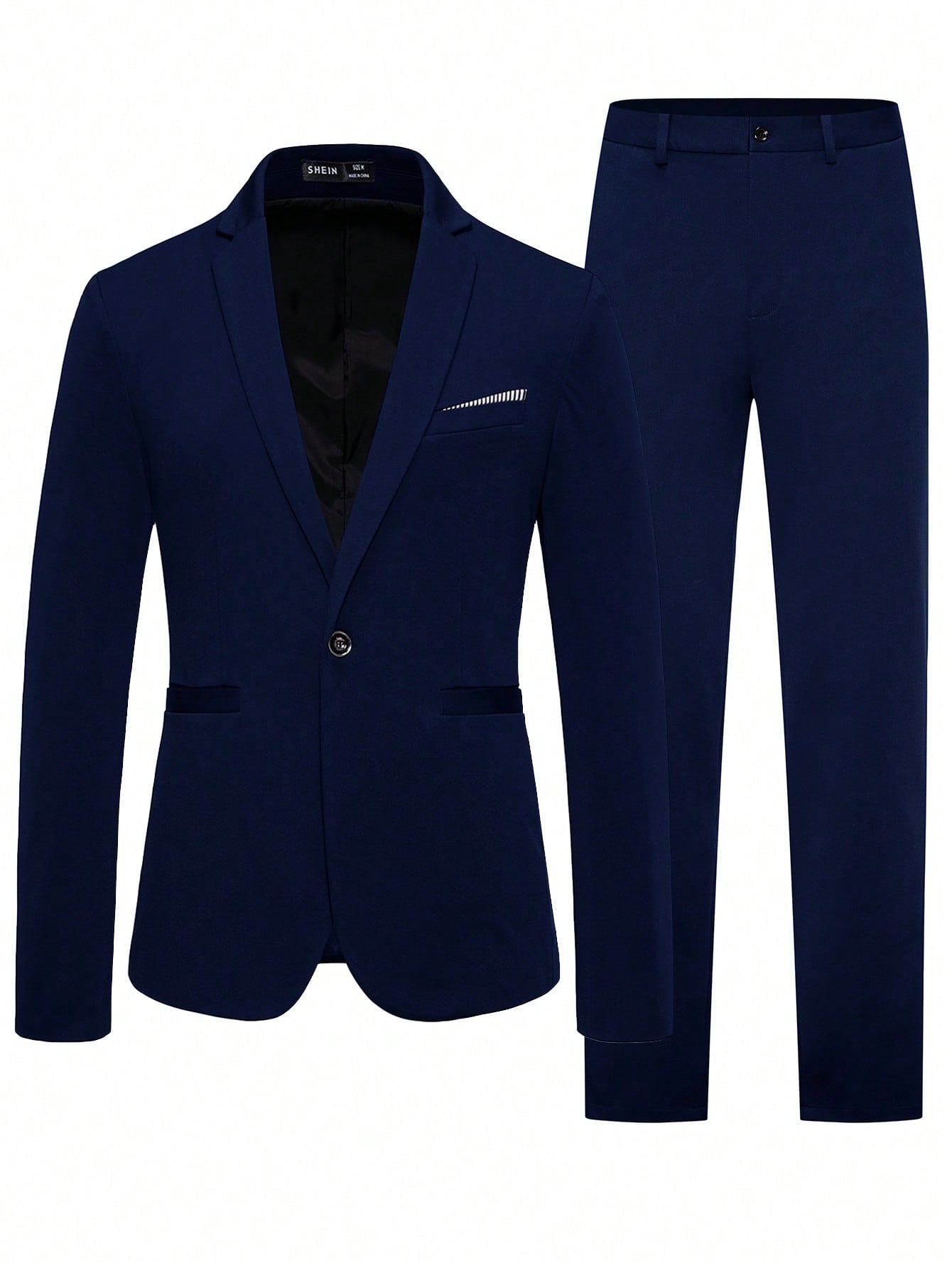 Manfinity Mode Men Single Button Blazer & Suit Pants