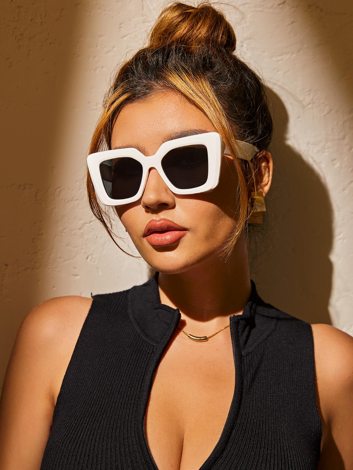 Geometric Frame Sunglasses Big Sunglasses Summer Beach Accessories