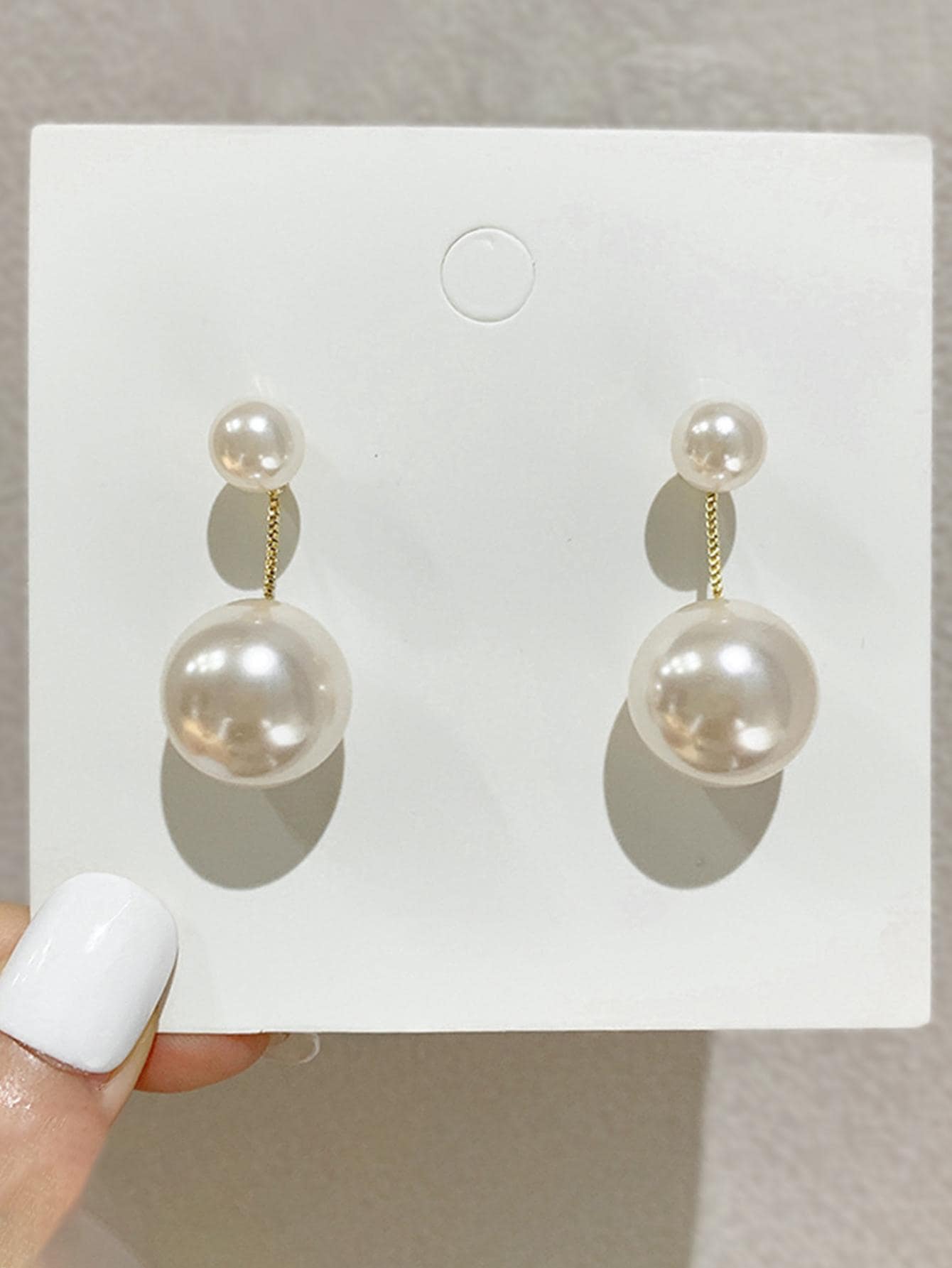 1pair Simple Imitation Pearl Earrings For Women's Ins Style Elegance Accessory