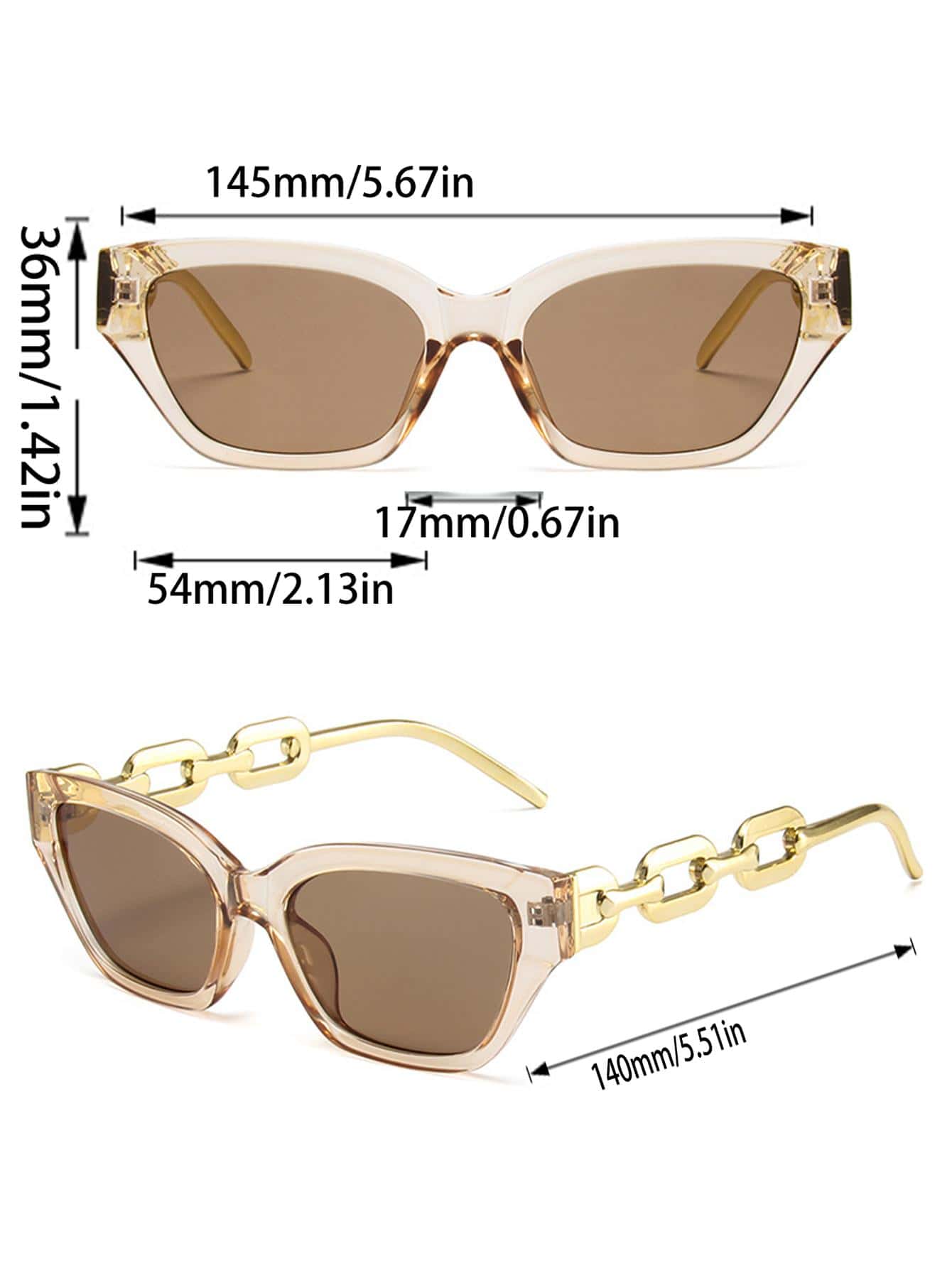 1pair Women Geometric Frame Casual Fashion Glasses For Daily Life