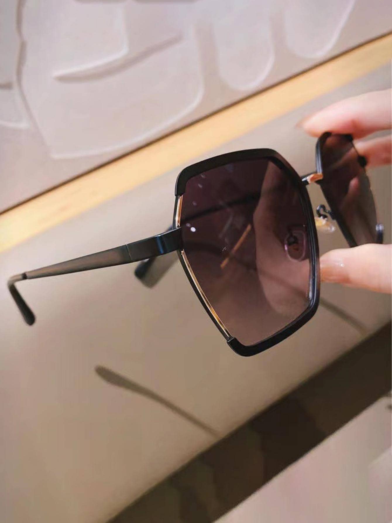 1pair Women Ombre Lens Fashion Glasses