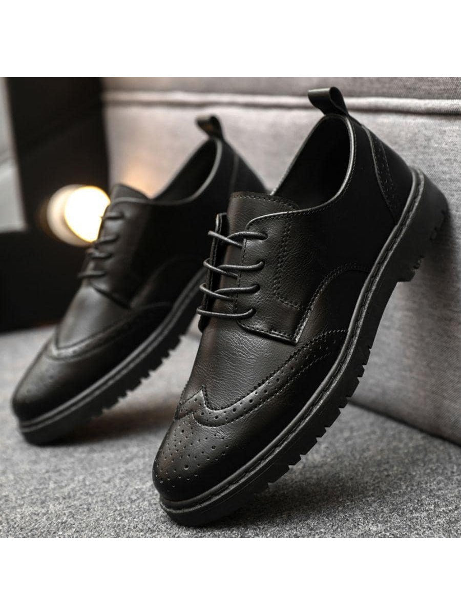 Vintage Derby Shoes For Men, Lace-up Front Dress Shoes