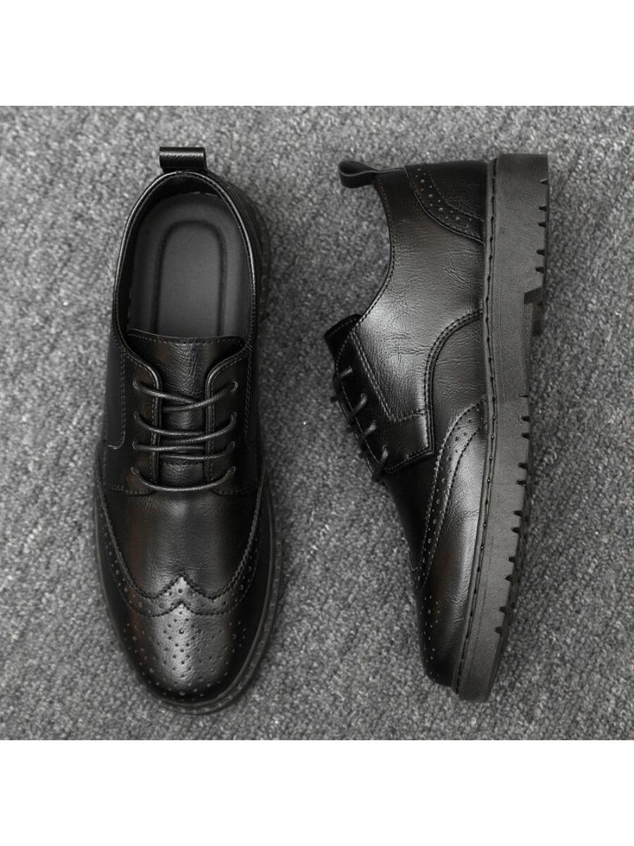 Vintage Derby Shoes For Men, Lace-up Front Dress Shoes