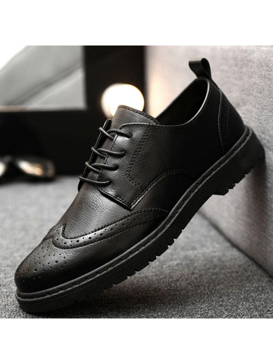 Vintage Derby Shoes For Men, Lace-up Front Dress Shoes