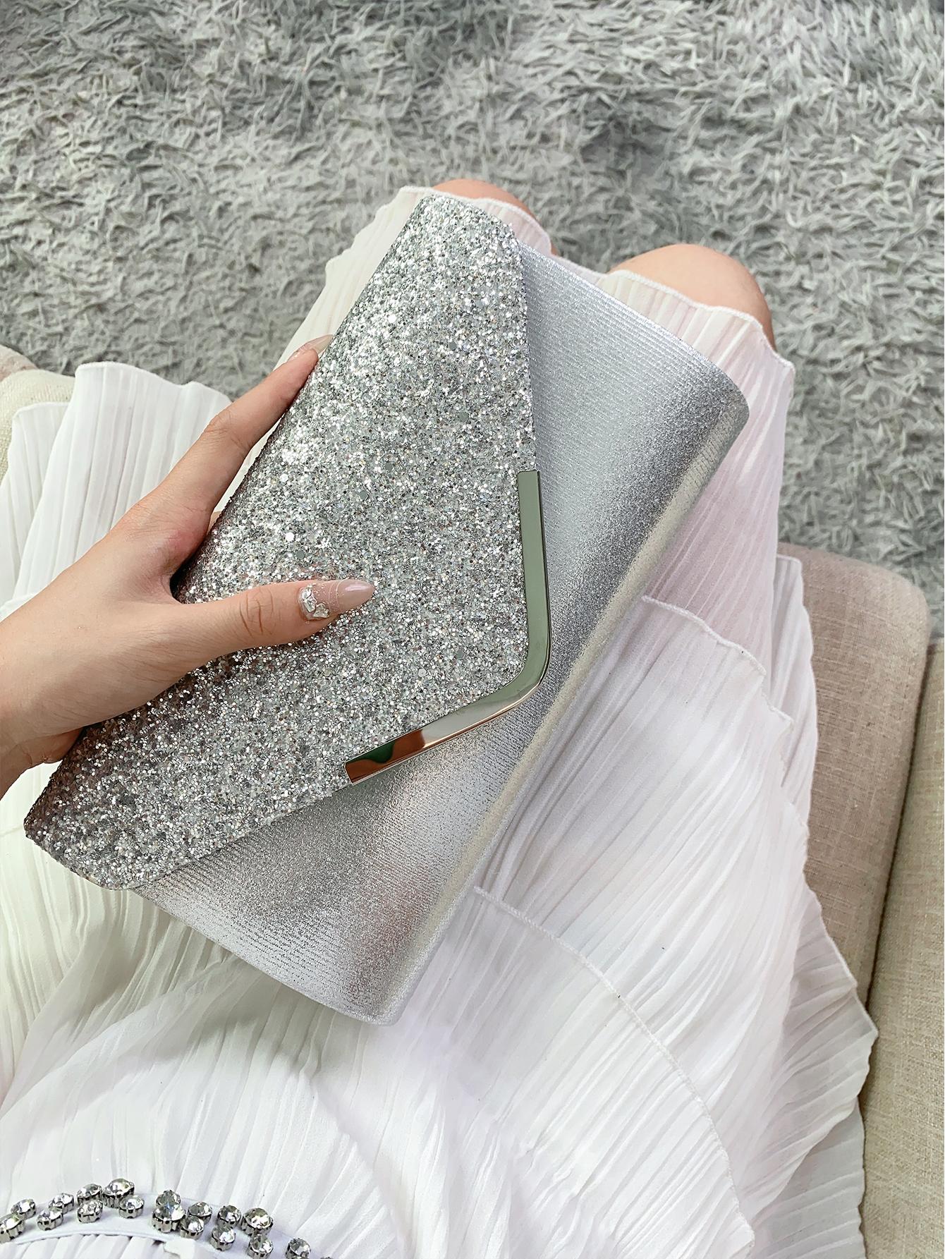 Shiny Evening Clutch, Elegant Fashion Envelope Bag, Ladies' Wedding Handbag For Party And Dancing