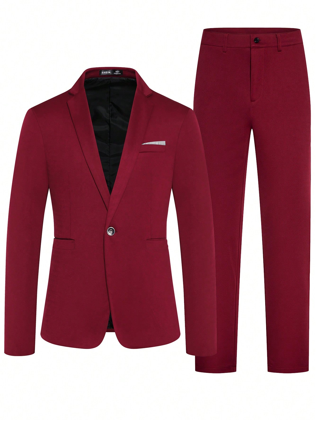 Manfinity Mode Men Single Button Blazer & Suit Pants