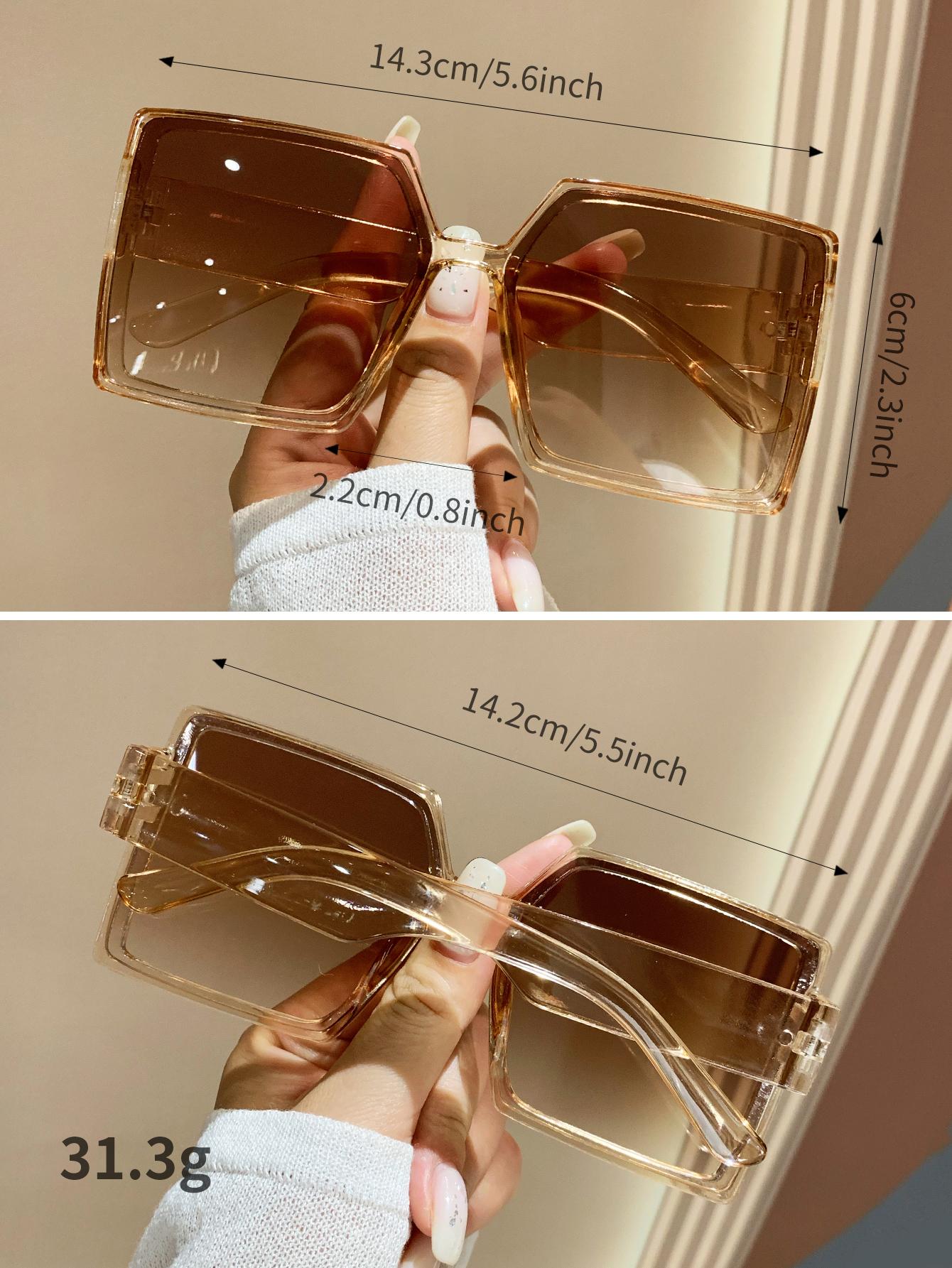 1pair Women Square Frame Sunglasses