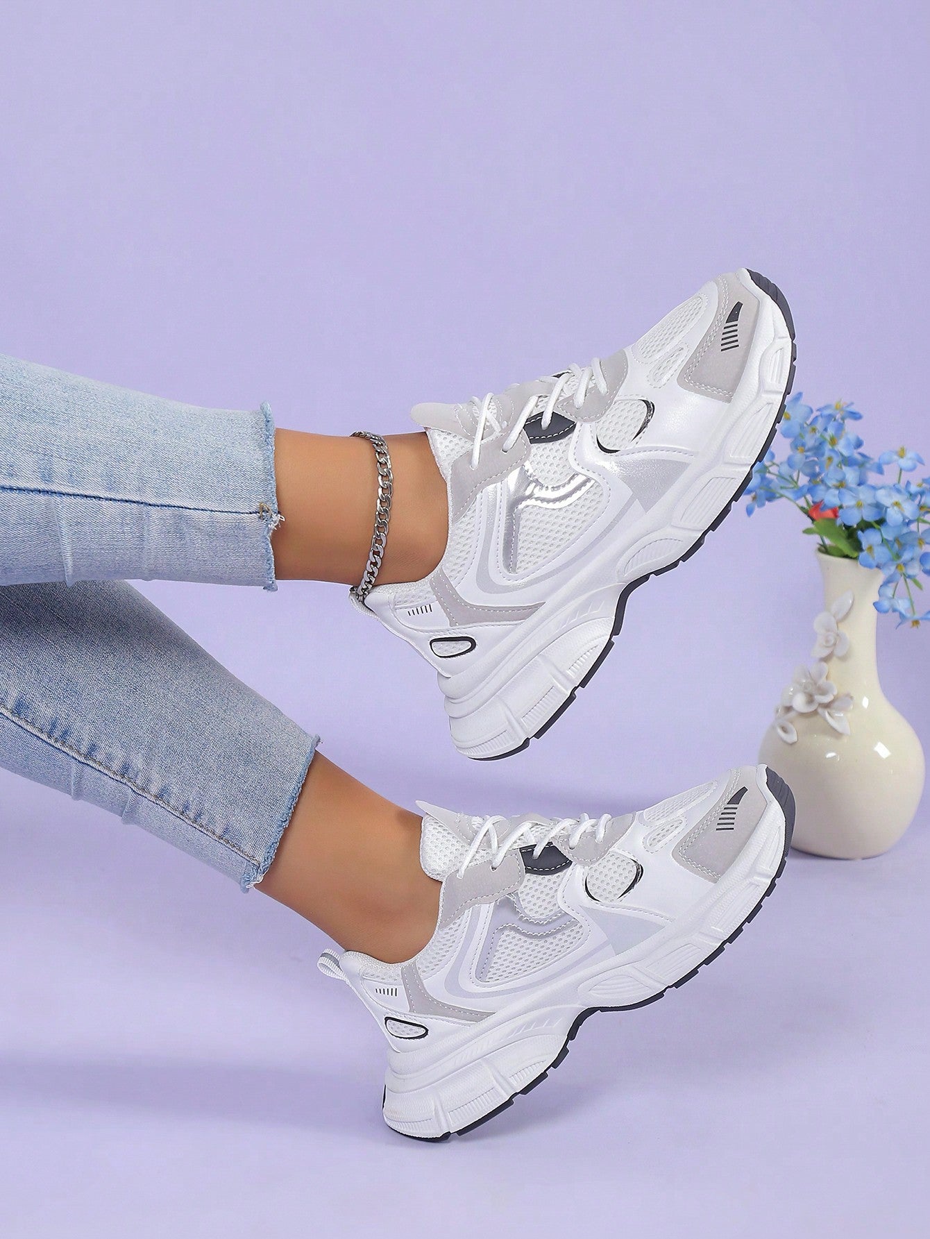 Women's Fashionable And Comfortable Chunky Sneakers For Outdoor Wear