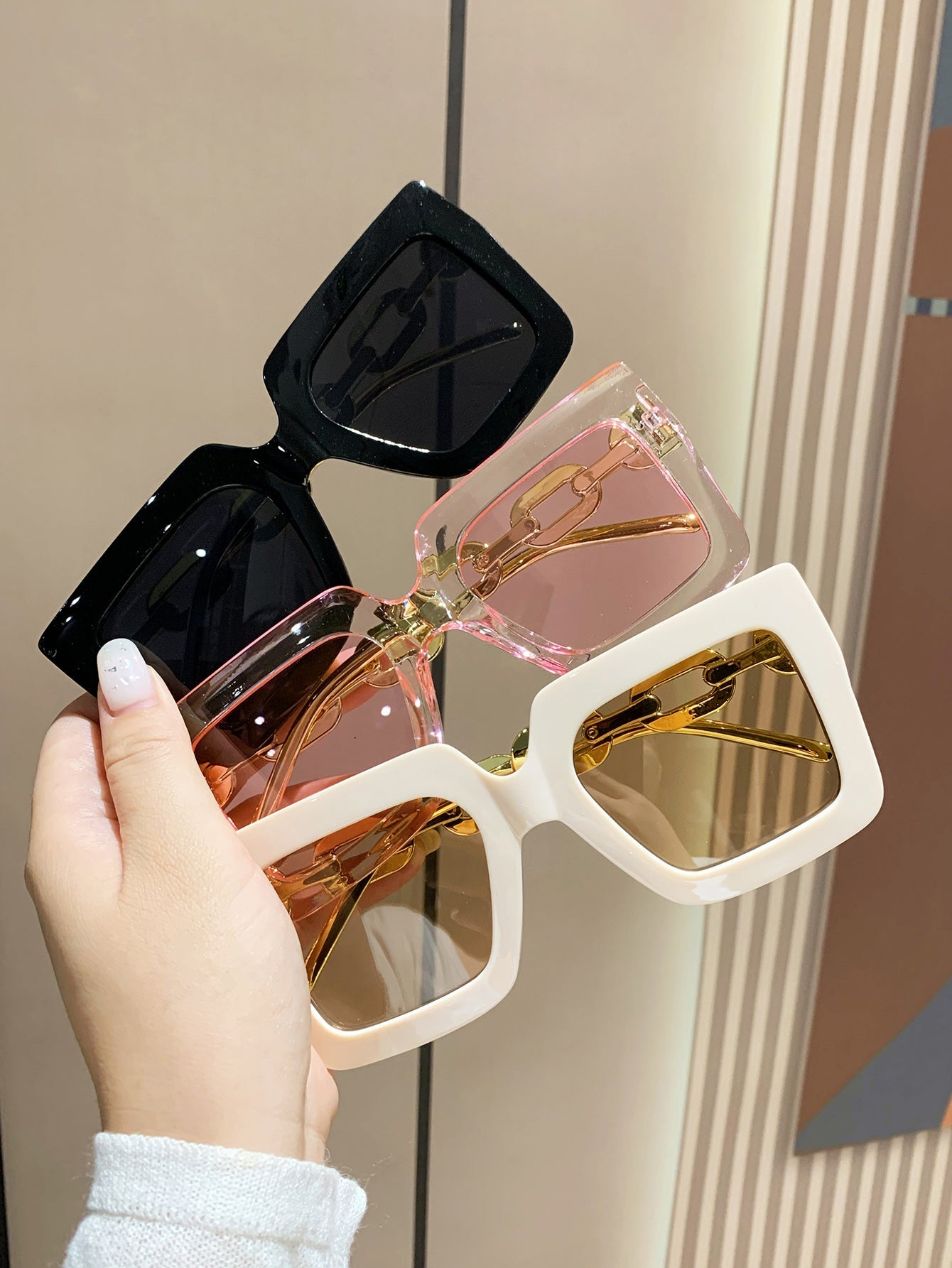 3pcs Plastic Frame Fashionable Sunglasses For Summer Beach