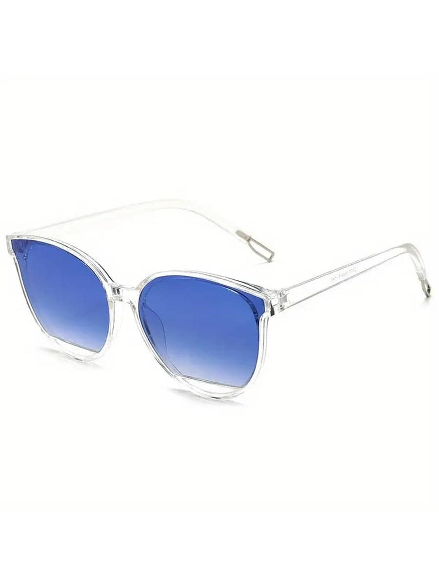 Fashionable Ladies' & Men's Sunglasses With Gradient Lenses For Casual Outfit, Hollow Out Design Earrings Glasses