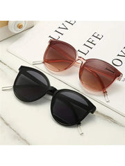 Fashionable Ladies' & Men's Sunglasses With Gradient Lenses For Casual Outfit, Hollow Out Design Earrings Glasses