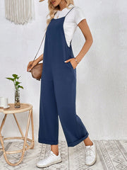 LUNE Solid Slant Pocket Cami Jumpsuit Without Tee