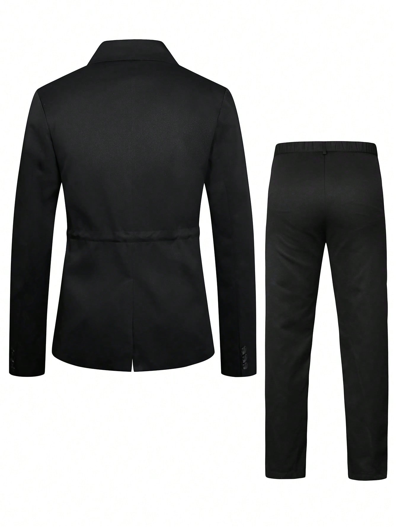 Manfinity Mode Men 1pc Single Button Blazer & 1pc Suit Pants